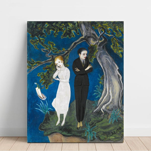 Reproduction of the painting Young man in black, girl in white - Nils Dardel