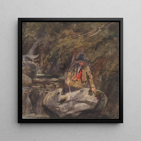 Young Fisherman - William James Müller — framed artwork on a wall