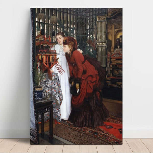 Reproduction of the painting Young women looking at Japanese objects - James Tissot