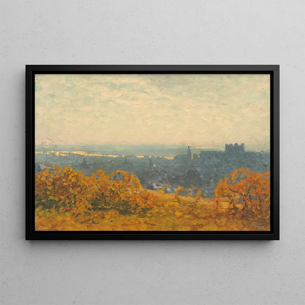 View of Bratislava - Jindřich Tomec — framed artwork on a wall