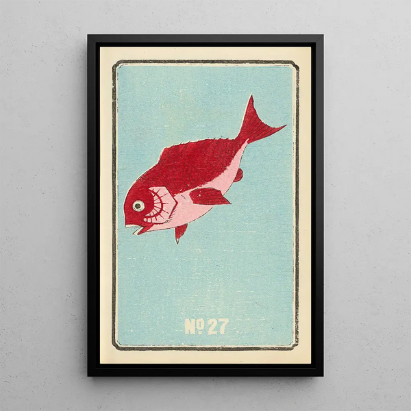 Illustrated Catalog Painting of Day Shells No 27 - Jinta Hirayama — framed artwork on a wall
