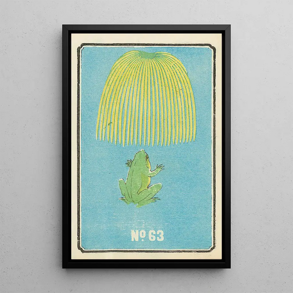 Illustrated Catalogue of Day Bombs No. 63 - Jinta Hirayama — framed artwork on a wall