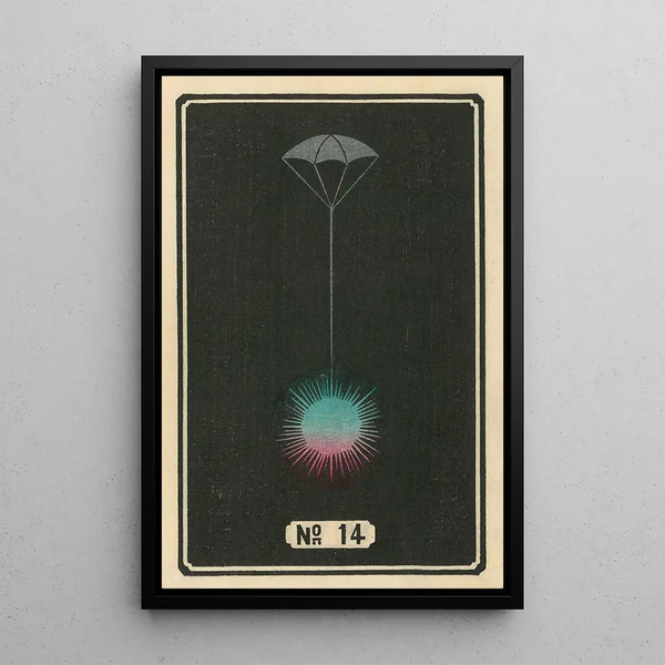 Fireworks at Night No. 14 - Jinta Hirayama — framed artwork on a wall