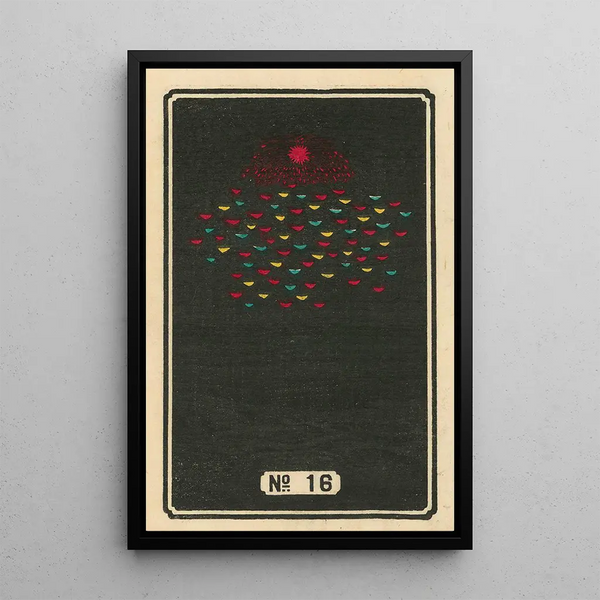 Fireworks Nocturnes No. 16 - Jinta Hirayama — framed artwork on a wall