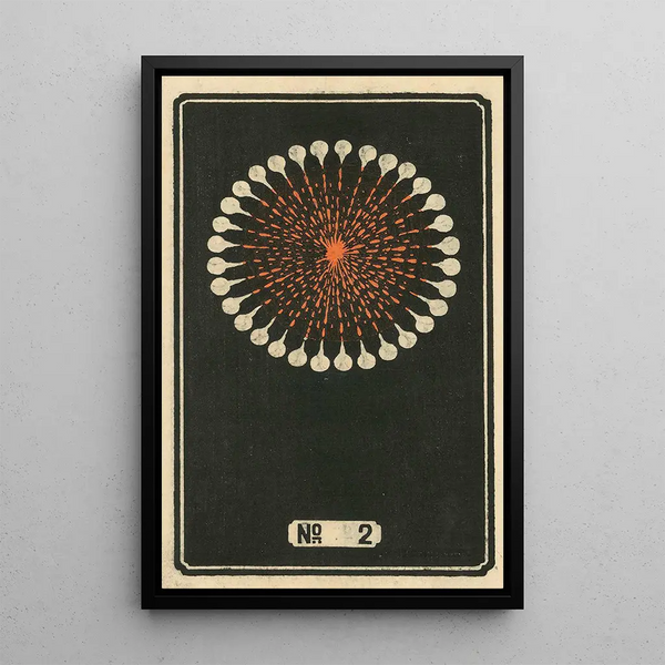 Feux d'artifice nocturnes n° 2 - Jinta Hirayama — framed artwork on a wall