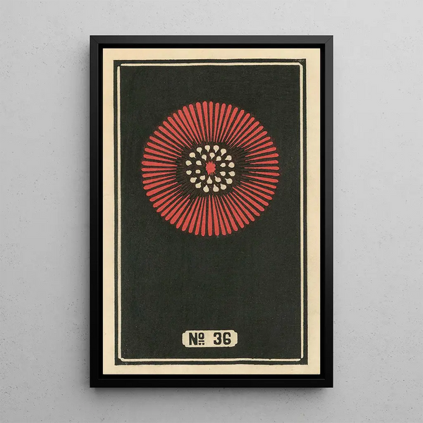 Fireworks at Night No. 36 - Jinta Hirayama — framed artwork on a wall