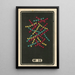 Fireworks at Night No. 38 - Jinta Hirayama — framed artwork on a wall