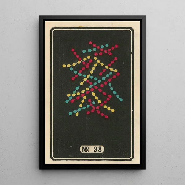 Fireworks at Night No. 38 - Jinta Hirayama — framed artwork on a wall