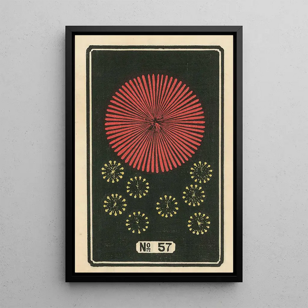 Fireworks Nocturnes No. 57 - Jinta Hirayama — framed artwork on a wall