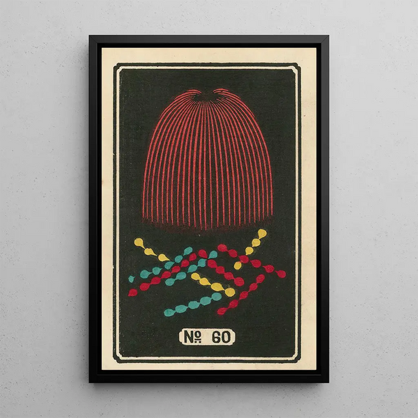 Fireworks at Night No. 60 - Jinta Hirayama — framed artwork on a wall