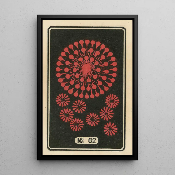 Fireworks at Night No. 62 - Jinta Hirayama — framed artwork on a wall