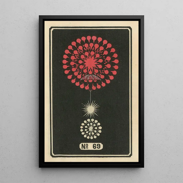 Fireworks at Night No. 69 - Jinta Hirayama — framed artwork on a wall