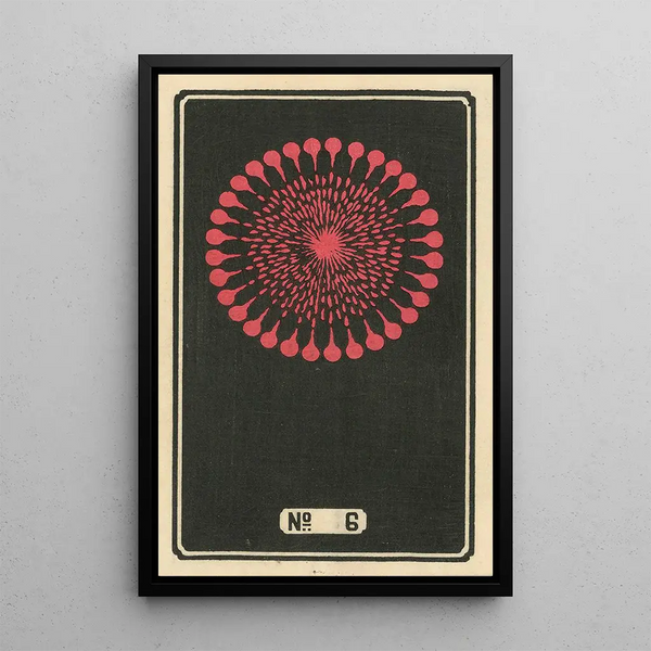 Fireworks at Night No. 6 - Jinta Hirayama — framed artwork on a wall