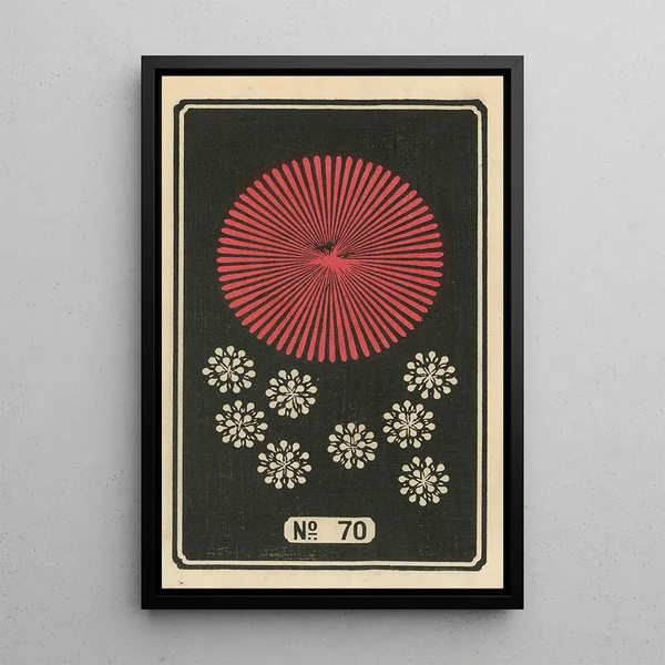 Fireworks at Night No. 70 - Jinta Hirayama — framed artwork on a wall