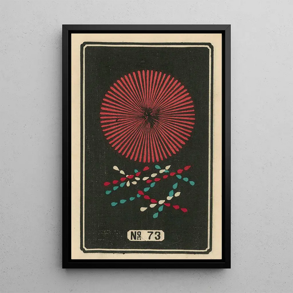 Fireworks at Night No. 73 - Jinta Hirayama — framed artwork on a wall