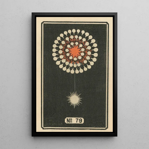 Fireworks Nocturnes No. 79 - Jinta Hirayama — framed artwork on a wall