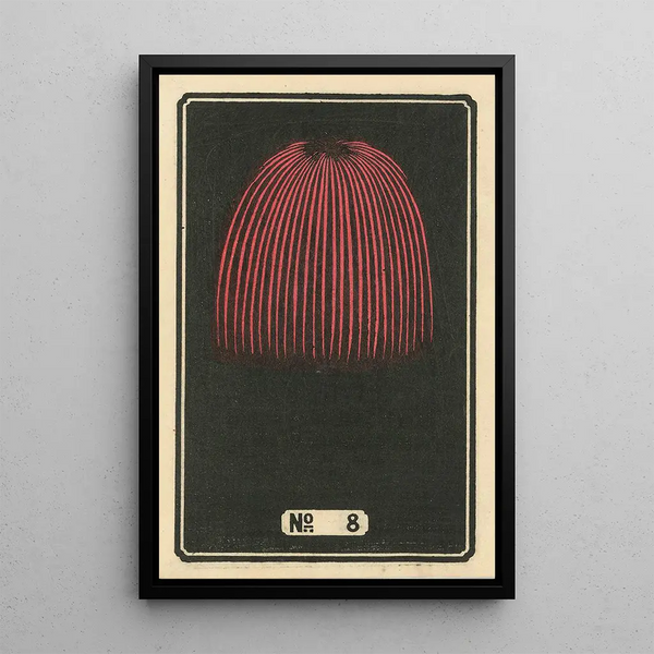 Fireworks at Night No. 8 - Jinta Hirayama — framed artwork on a wall