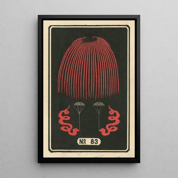Fireworks at Night No. 83 - Jinta Hirayama — framed artwork on a wall
