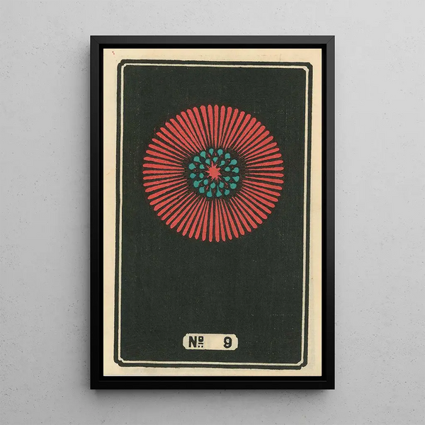 Fireworks at Night No. 9 - Jinta Hirayama — framed artwork on a wall