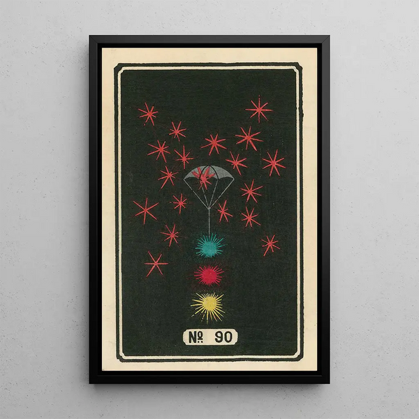 Fireworks at Night No. 90 - Jinta Hirayama — framed artwork on a wall