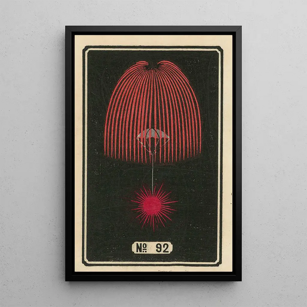 Fireworks at Night No. 92 - Jinta Hirayama — framed artwork on a wall