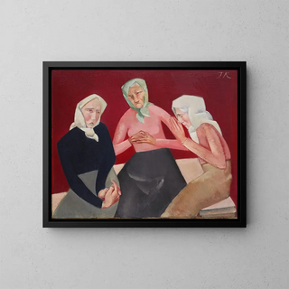Three old ladies - Jēkabs Kazaks — framed artwork on a wall