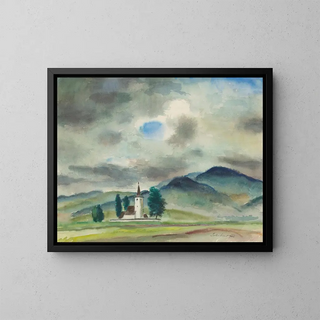 Landscape around Varn - Julius Schubert — framed artwork on a wall