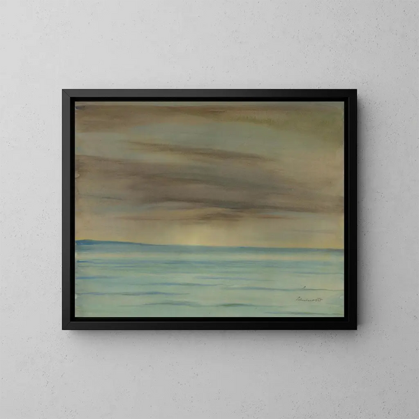 Sunset over the Sea - Julius Schubert — framed artwork on a wall