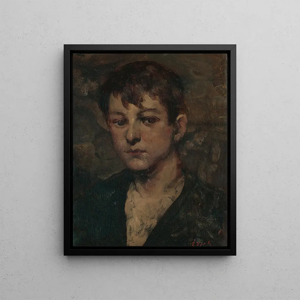 The Head of a Boy - Julius Lederer — framed artwork on a wall