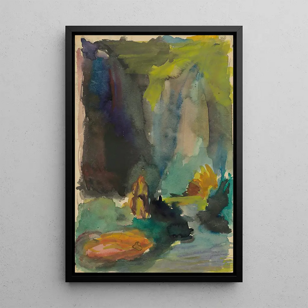 By the riverbank - Jan Novák — framed artwork on a wall