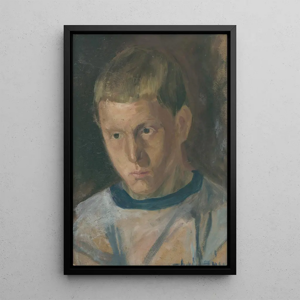 Portrait of a Boy - John Thain — framed artwork on a wall