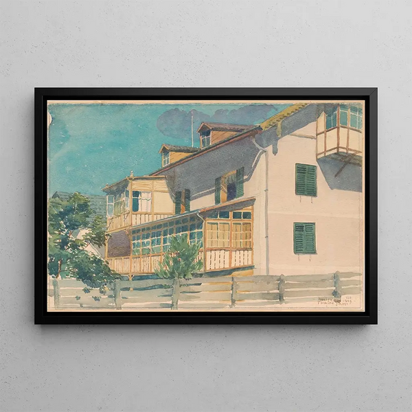 Villa in Tyrol - John Thain — framed artwork on a wall