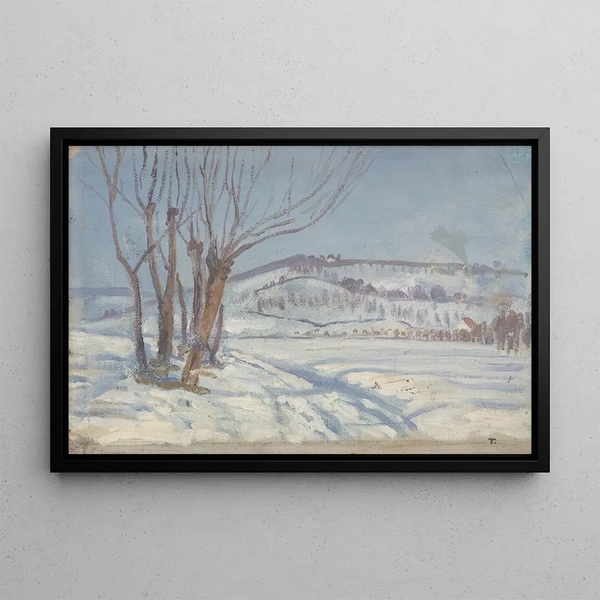 Winter Landscape Painting - John Thain — framed artwork on a wall