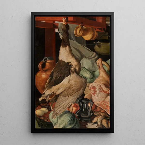 Still life - Joachim Beuckelaer — framed artwork on a wall