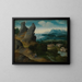Landscape with the Flight into Egypt - Joachim Patinier — framed artwork on a wall