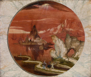 Lot and his family fleeing Sodom and Gomorrah - Joachim Patinier — artwork view