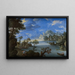 Landscape painting by the lake - Joachim Patinier — framed artwork on a wall