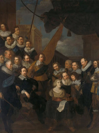Joachim Von Sandrart - Officers and other Civic Guardsmen of the XIX District of Amsterdam waiting to welcome Marie de Mdicis 1 September 1638.webp