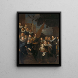 Joachim Von Sandrart - Officers and other Civic Guardsmen of the XIX District of Amsterdam waiting to welcome Marie de Mdicis 1 September 1638.webp