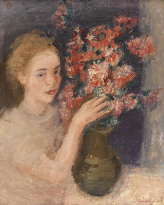Joachim Weingart - Girl At A Table With Flowers.webp