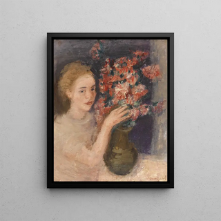 Joachim Weingart - Girl At A Table With Flowers.webp