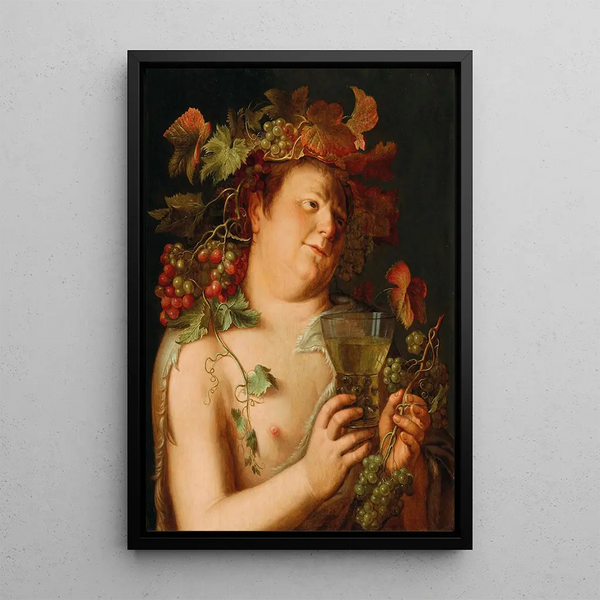 Bacchus - Joachim Wtewael — framed artwork on a wall