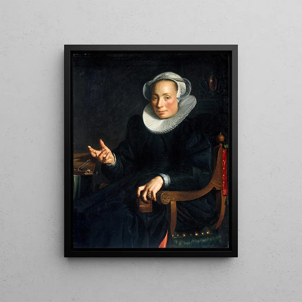 Portrait Painting of Christina Wtewael Van Halen - Joachim Wtewael — framed artwork on a wall
