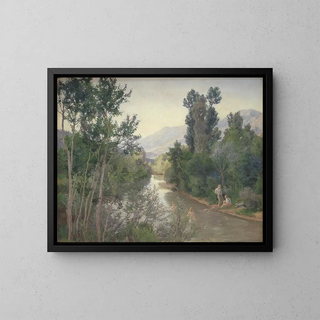 Afternoon by the River Liri - Joakim Skovgaard — framed artwork on a wall