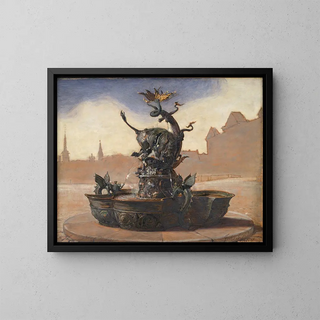 Sketch for Dragespringvandet, the dragon fountain - Joakim Skovgaard — framed artwork on a wall