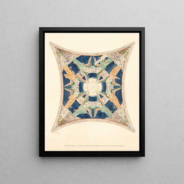 Project painting for the frescoes of Viborg Cathedral Korhvlvingen - Joakim Skovgaard — framed artwork on a wall