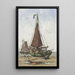 Fishing boat with prow bluff on the beach - Joannes Barnardus Antonius Maria Westerwoudt — framed artwork on a wall