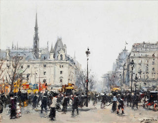 Figures s'affairant devant la Conciergerie à Paris - Joaquín Mir — artwork view