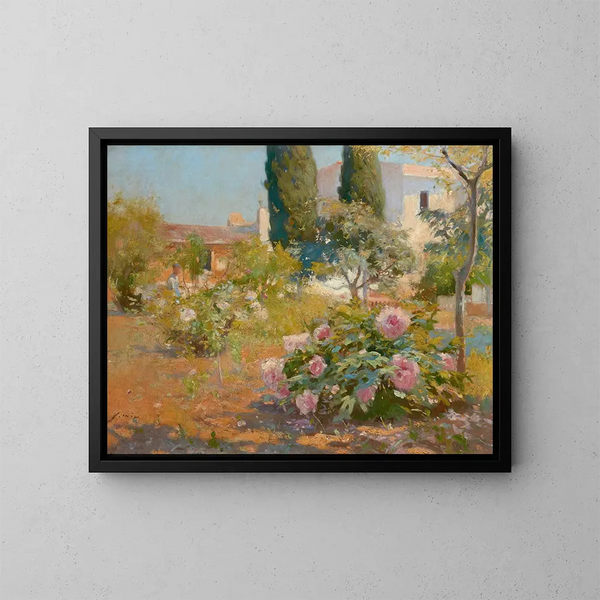 Spanish Garden Painting - Joaquín Mir Trinxet — framed artwork on a wall