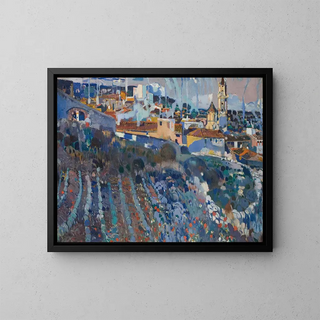Village en terrasses - Joaquín Mir Trinxet — framed artwork on a wall